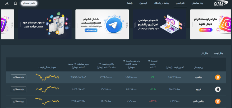 صرافی سیتکس از ثبت نام تا خرید و فروش ثروت آفرین